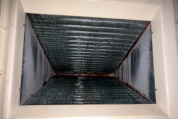 Air duct cleaning in a Bergen County, New Jersey building by J R Air Duct Cleaning