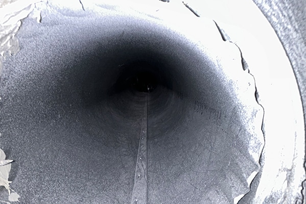 Lint pulled from a dryer vent run in a Bergen County, New Jersey home by J R Air Duct Cleaning